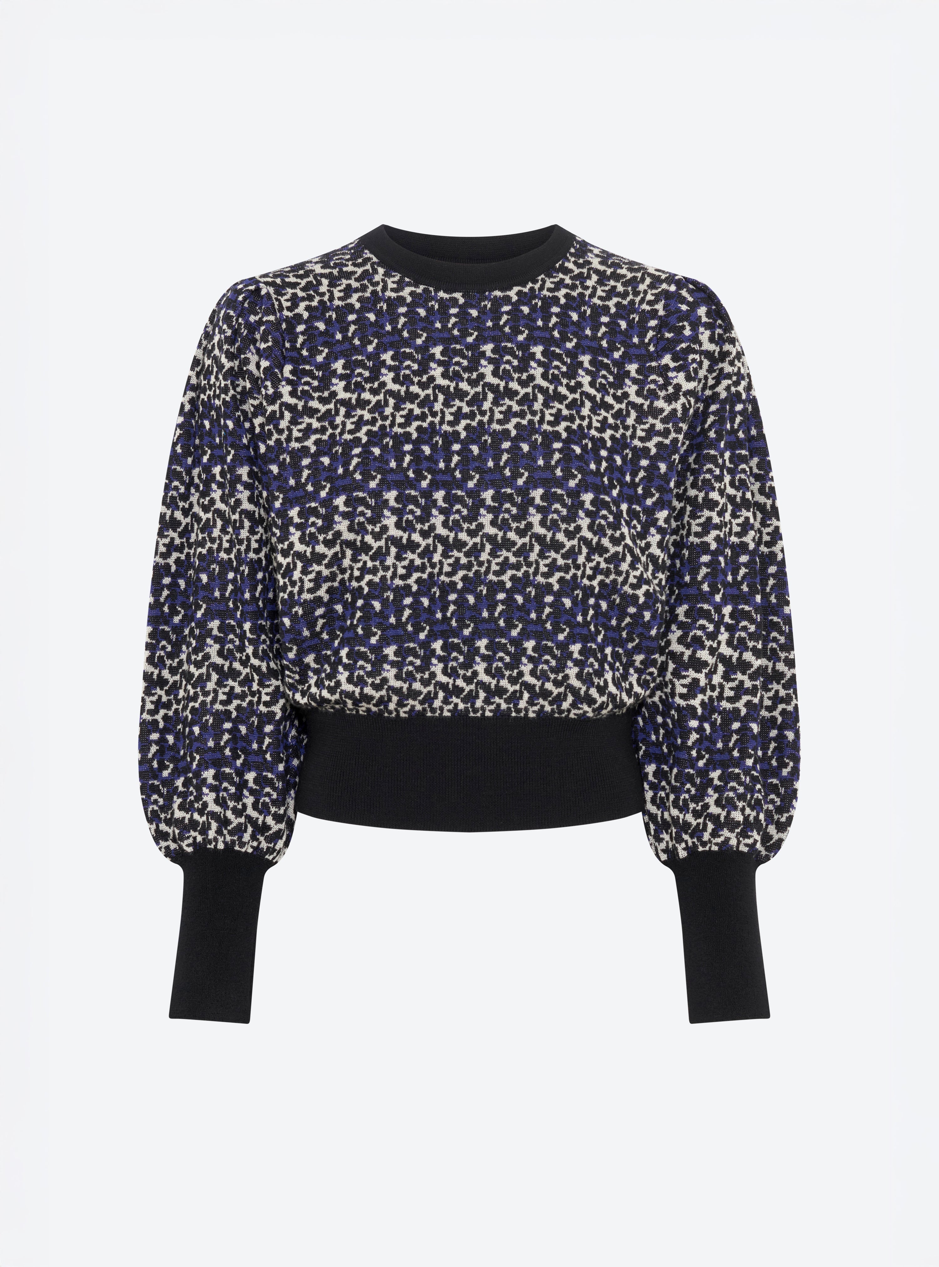 Top fin jacquard léopard indigo-multi - Molli_packshot