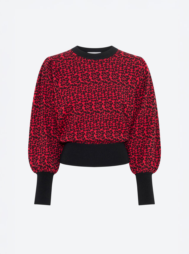 Top fin jacquard léopard - Image principale