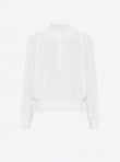 Wide knit top flounced neckline