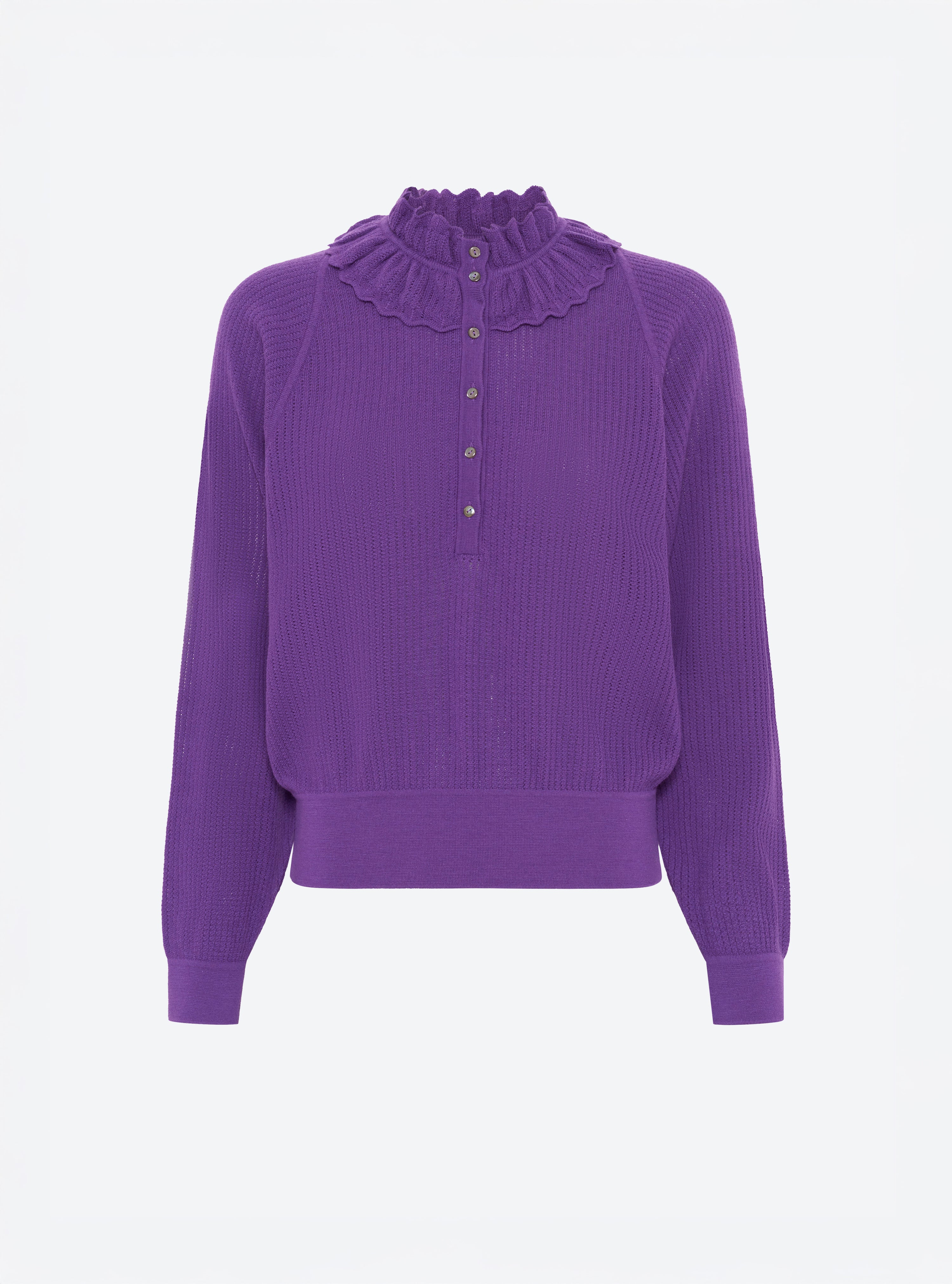 Top ample col volanté violet profond - Molli_packshot