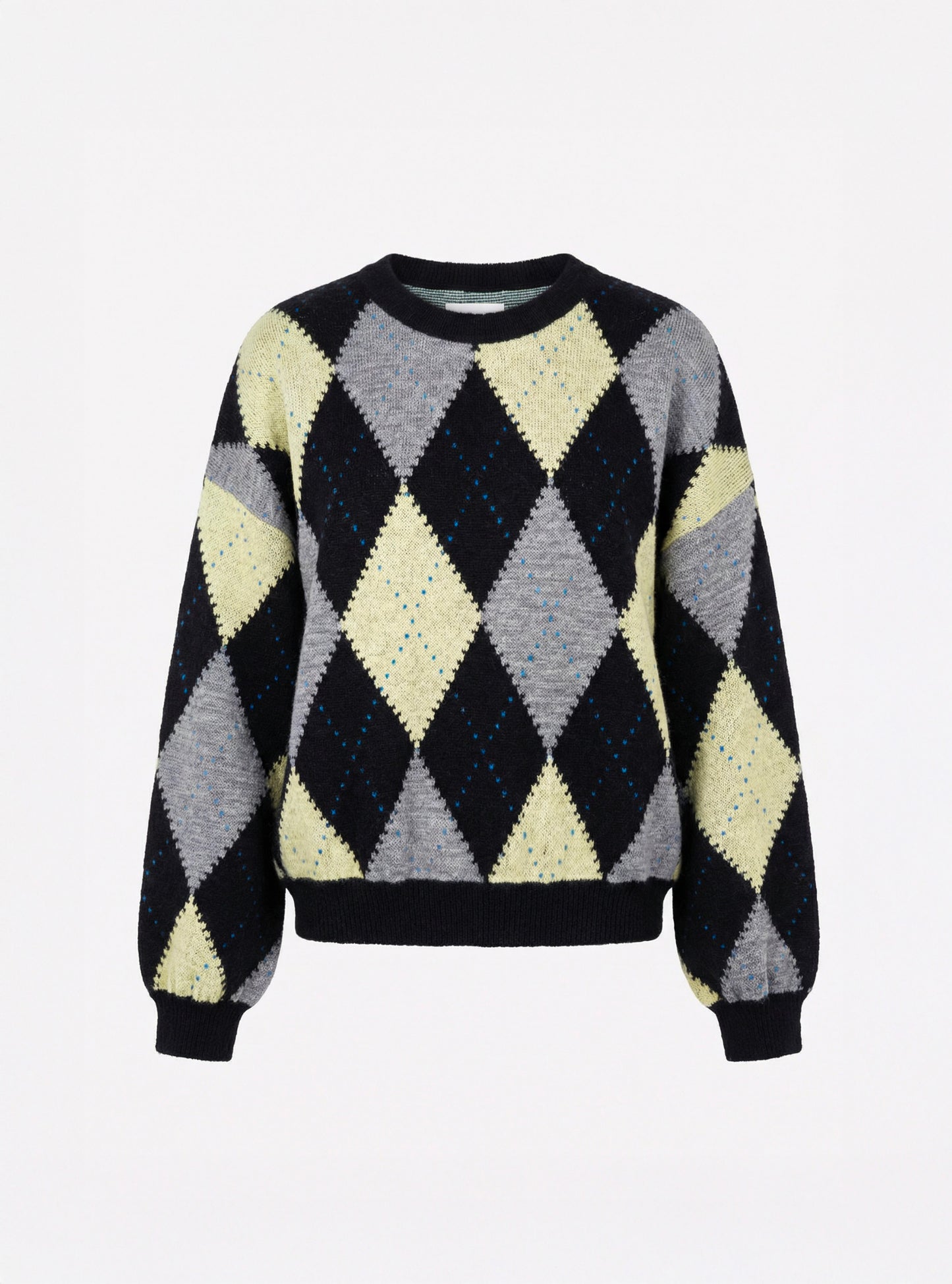 Pull fin jacquard argyle noir profond-multi - Molli_packshot