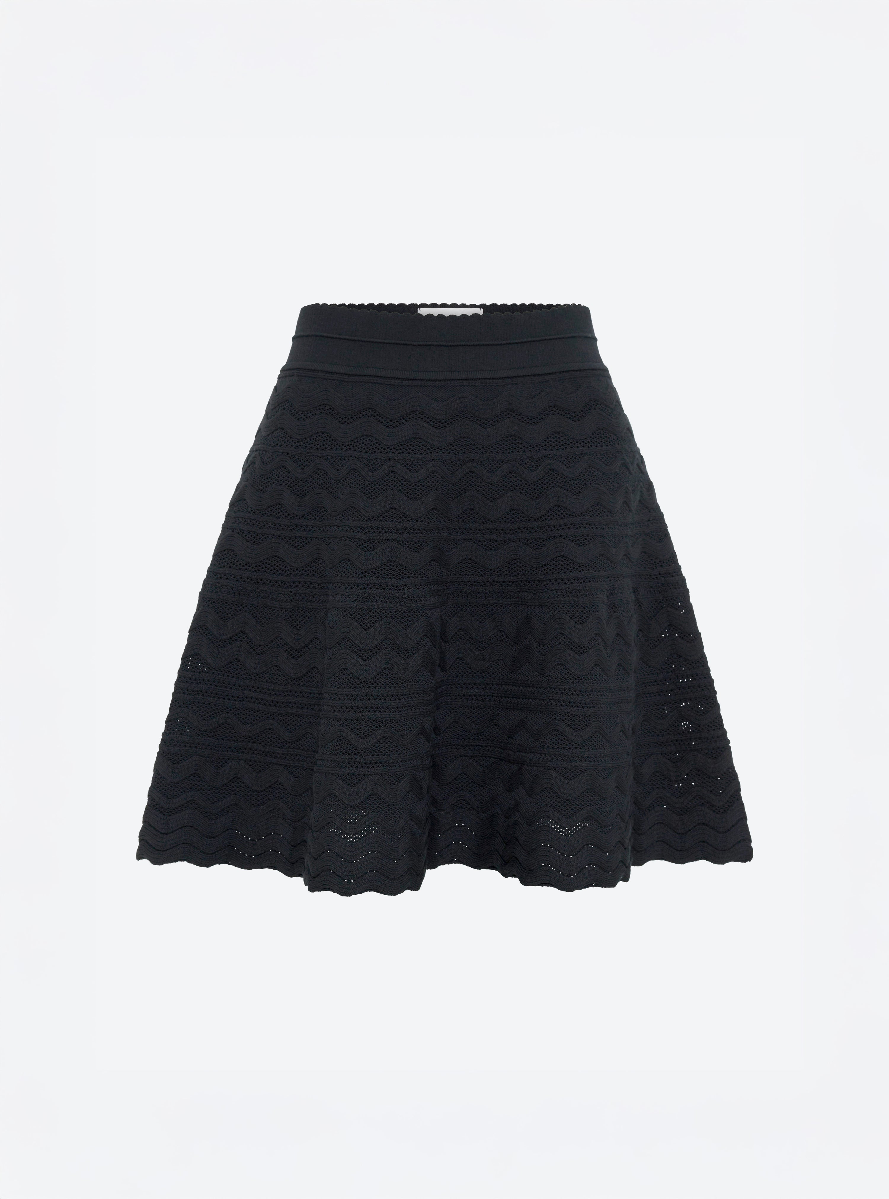 Jupe courte maille croquet noir profond - Molli_packshot