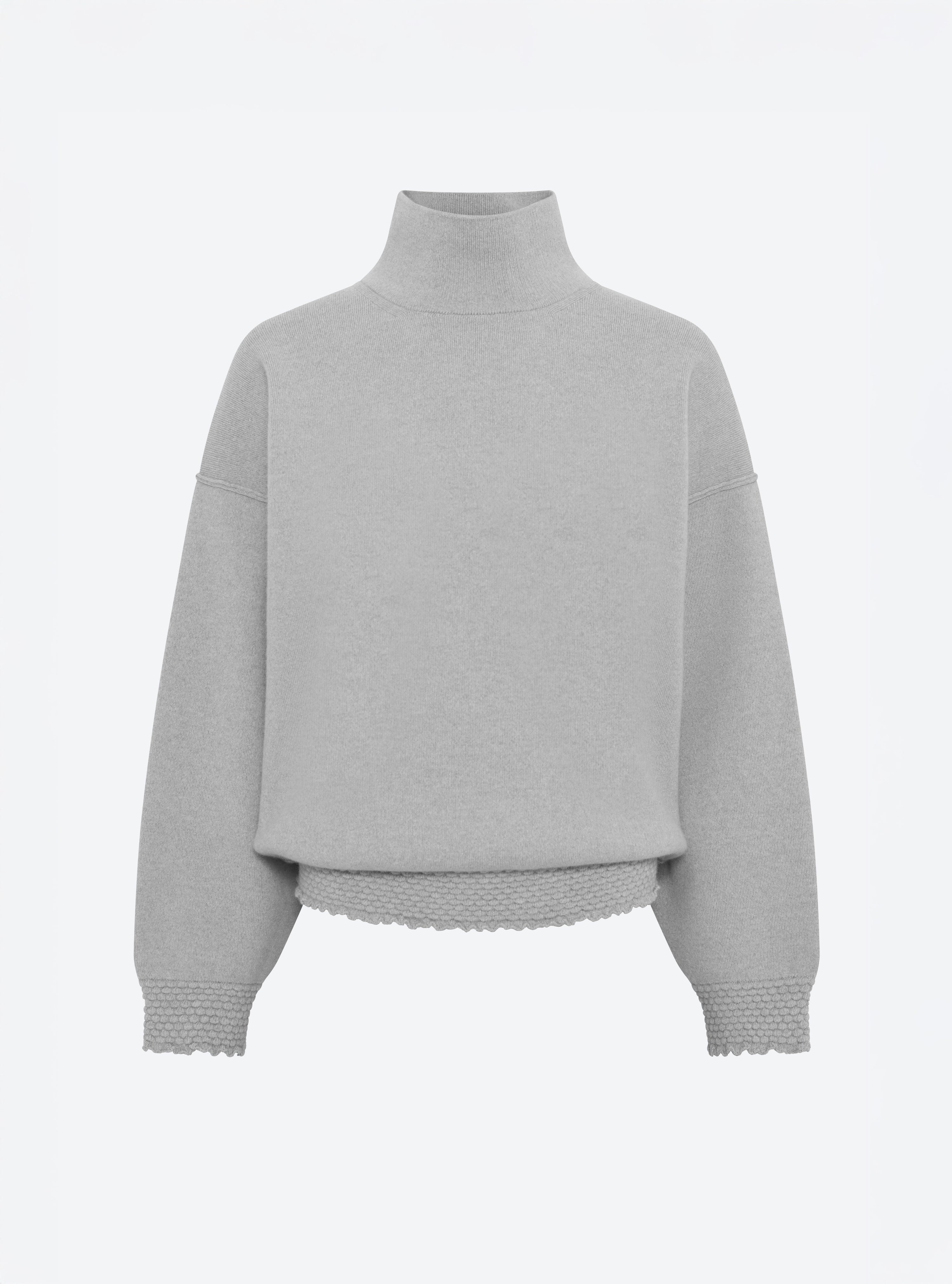 Pull montant détails smockés gris souris - Molli_packshot