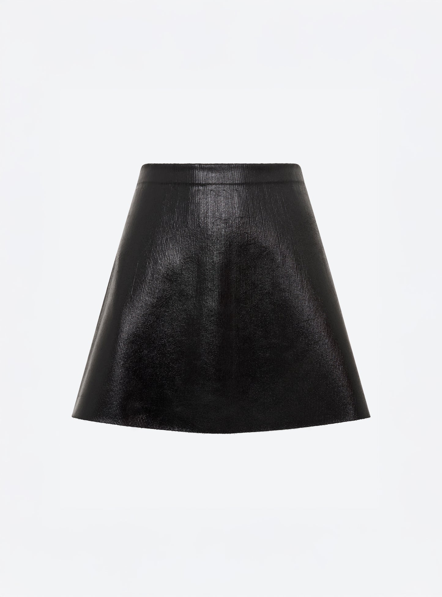 Jupe courte maille effet cuir noir profond - Molli_packshot