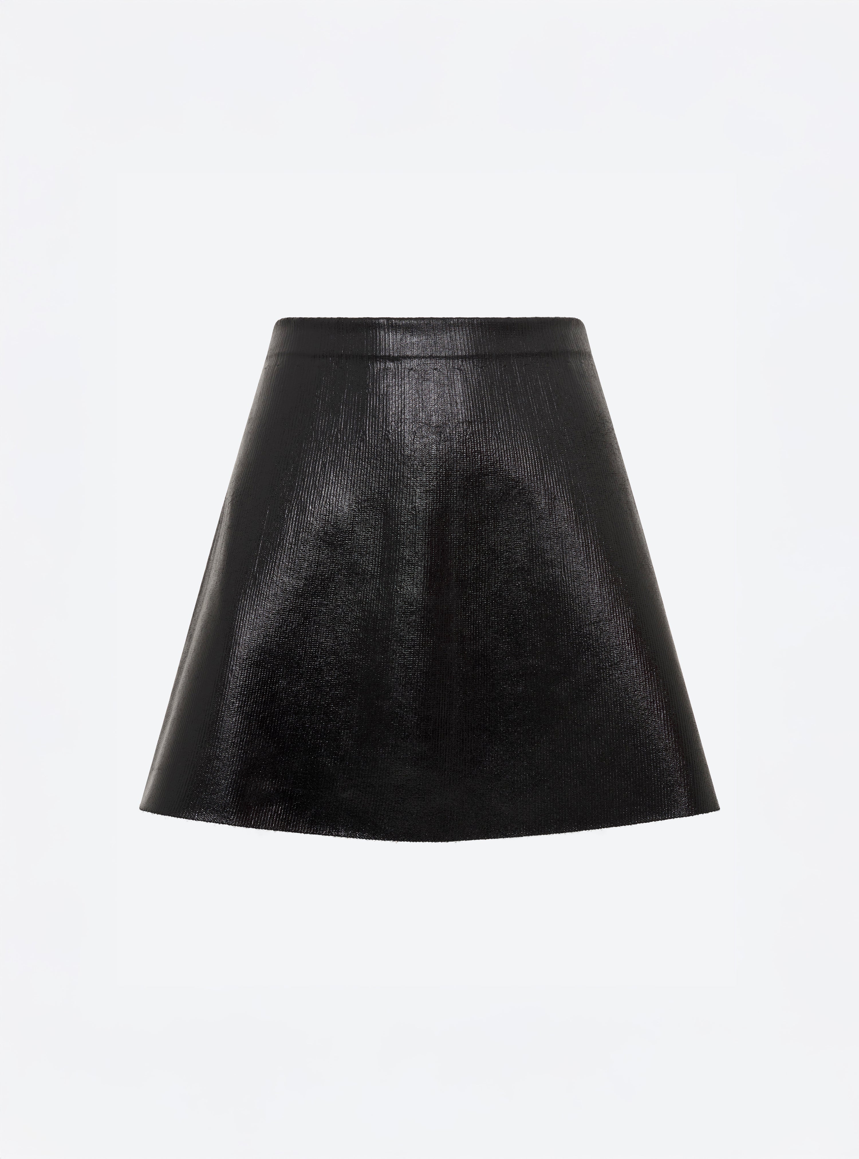 Jupe courte maille effet cuir noir profond - Molli_packshot