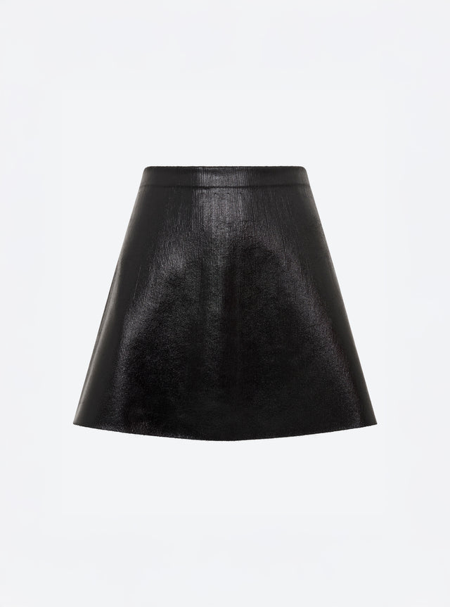 Jupe courte maille effet cuir - Image principale