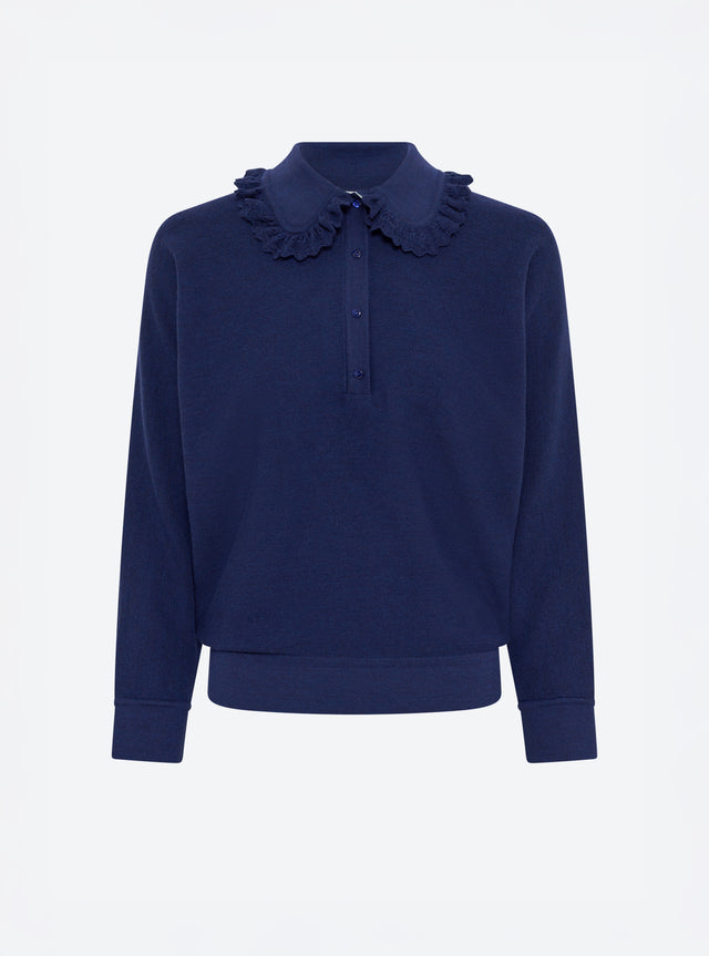 Wide knit top lace collar - Image principale
