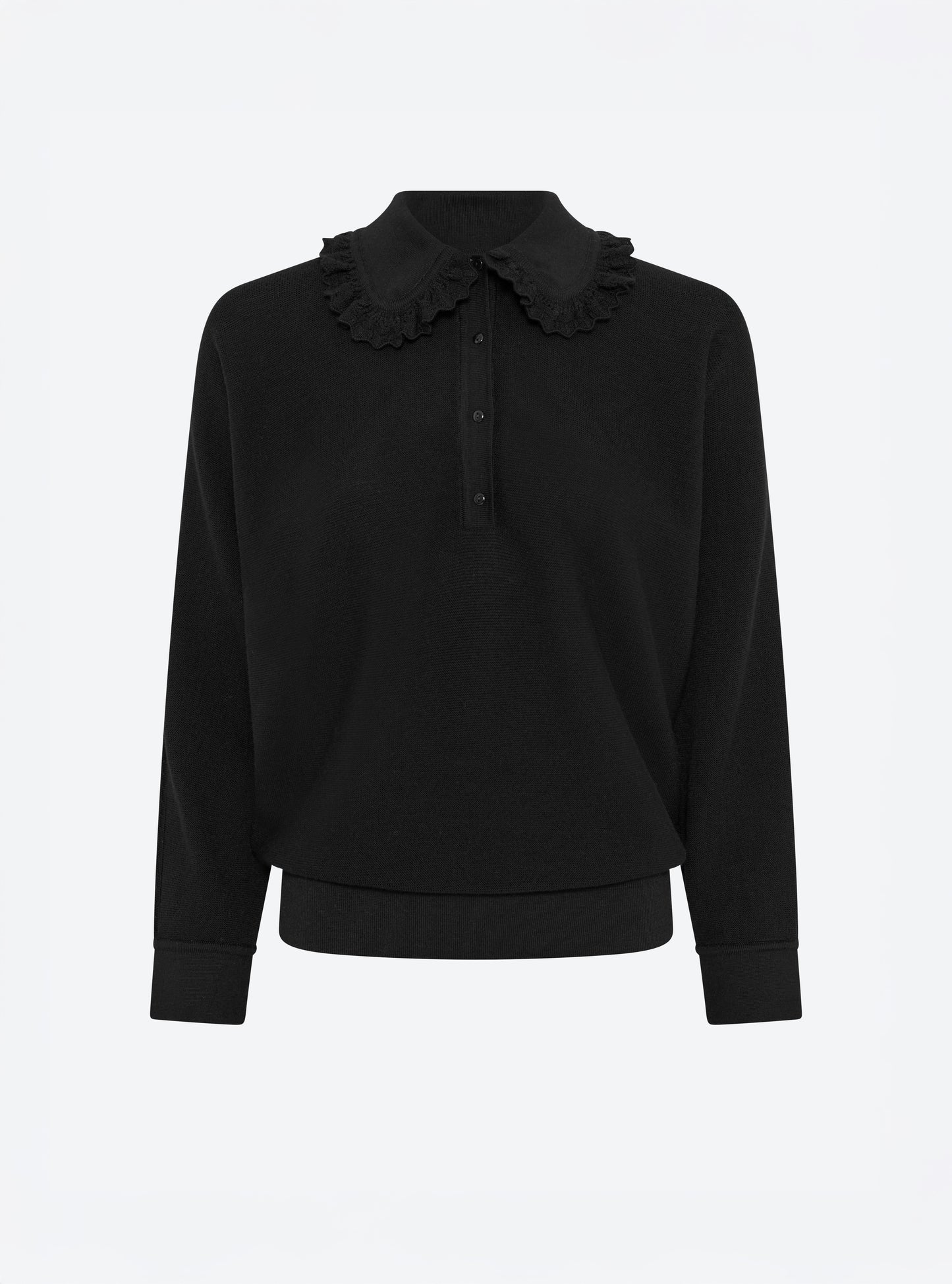 Top ample col dentelle noir profond - Molli_packshot