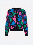 Multicolored jacquard cardigan