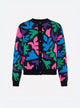 Multicolored jacquard cardigan