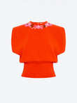 Top maille détails brodés main