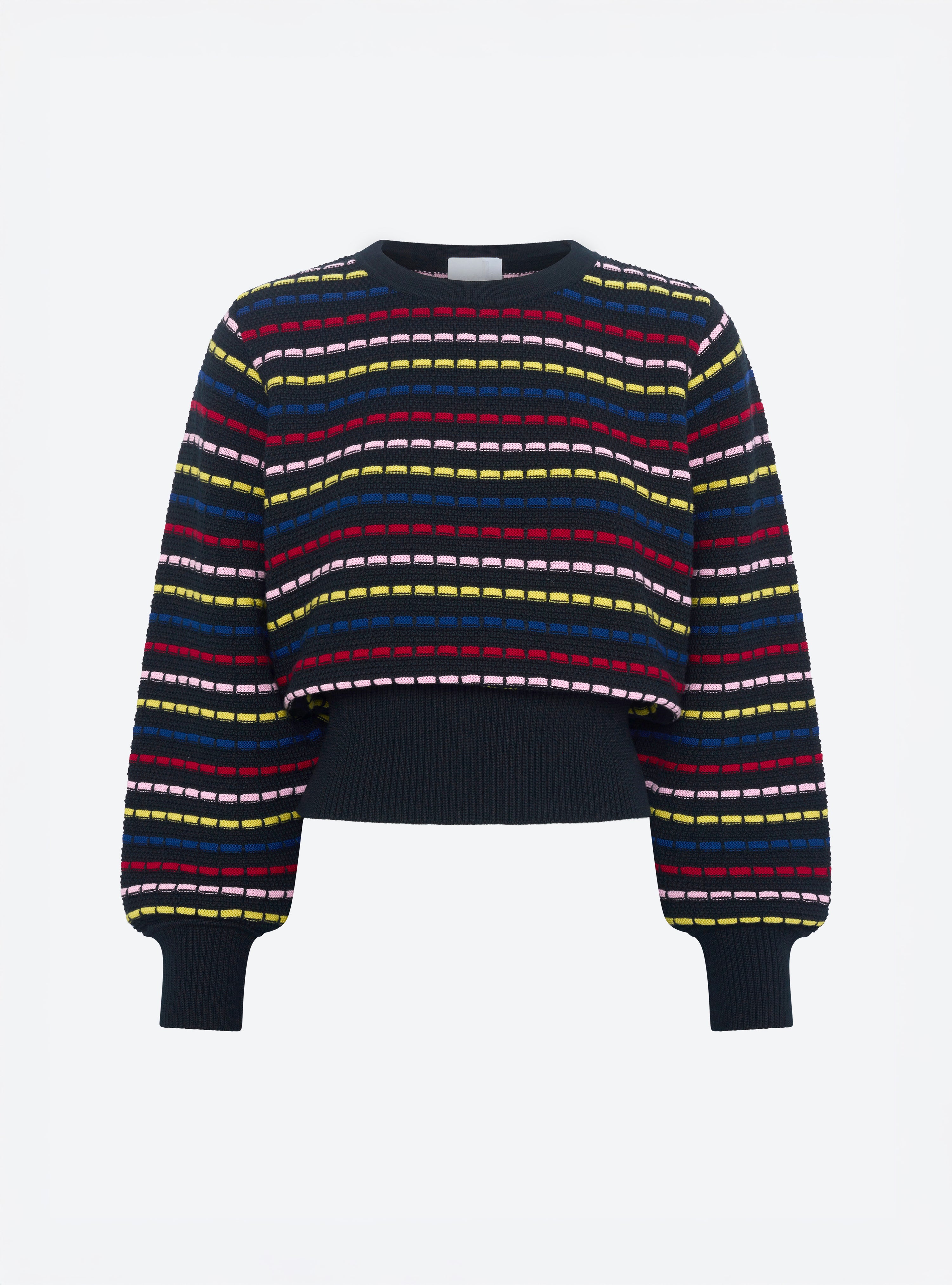 Pull manches blousantes noir profond-multi - Molli_packshot