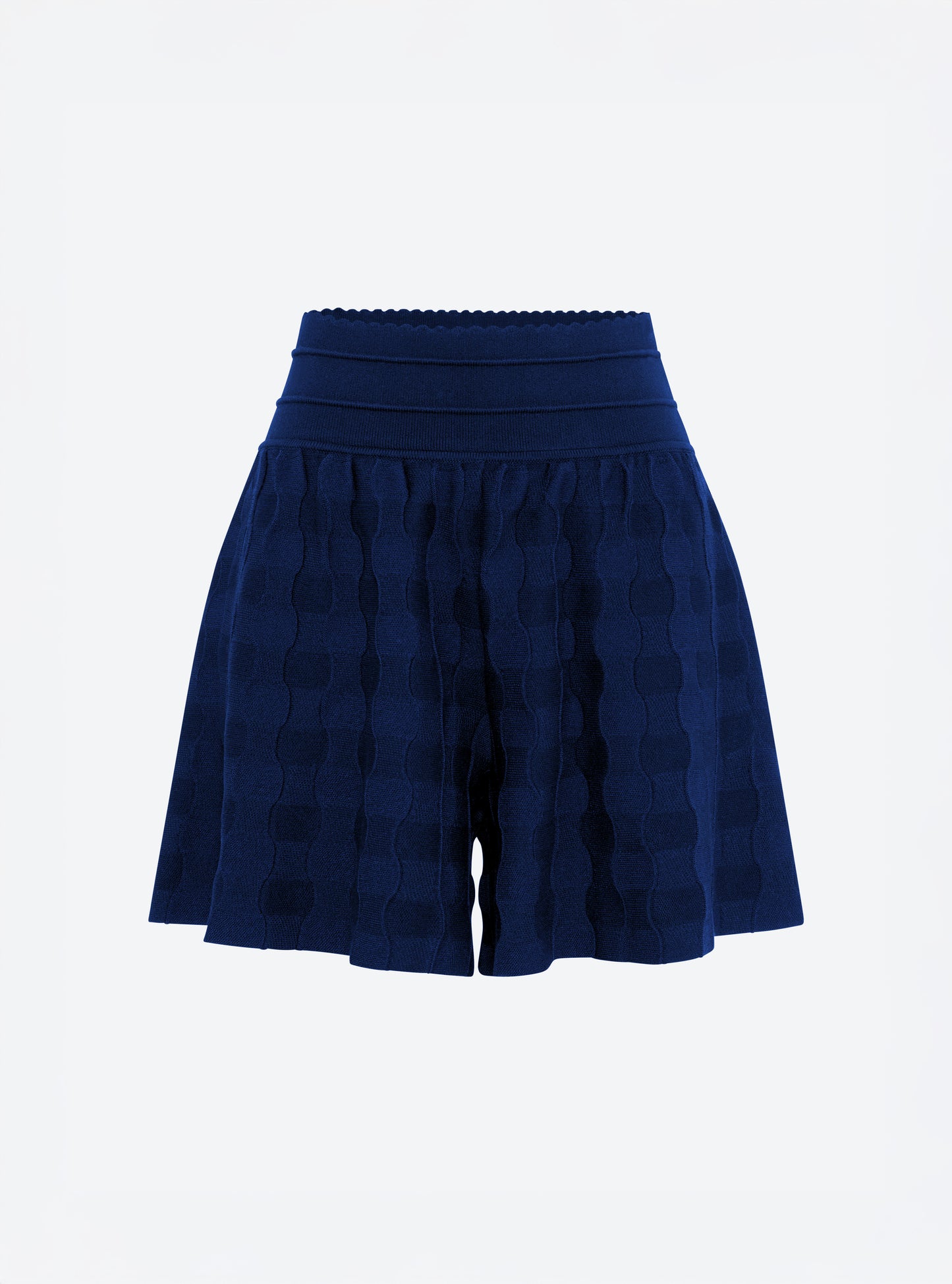 Short en maille vichy uni indigo - Molli_packshot