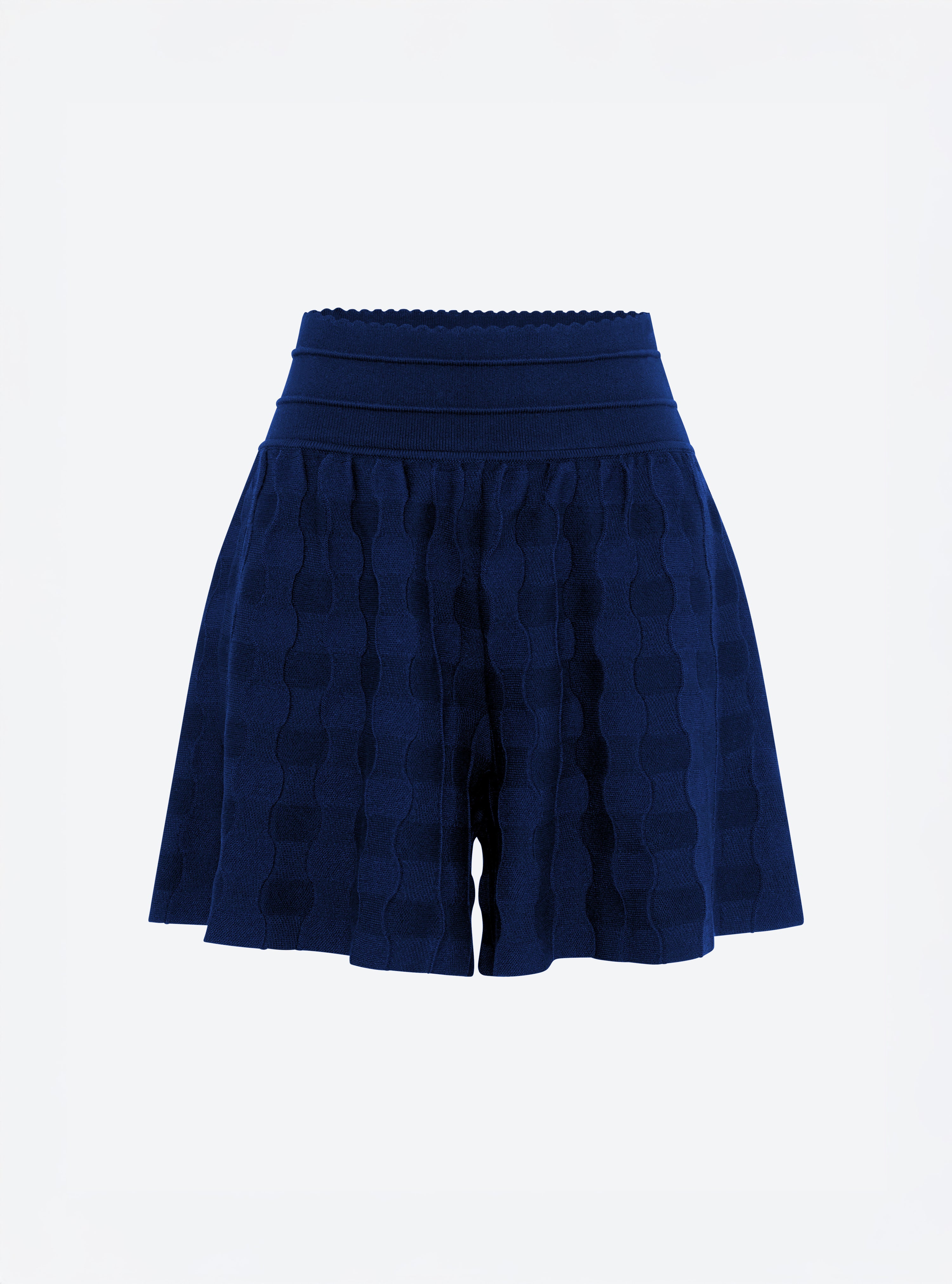 Short en maille vichy uni indigo - Molli_packshot