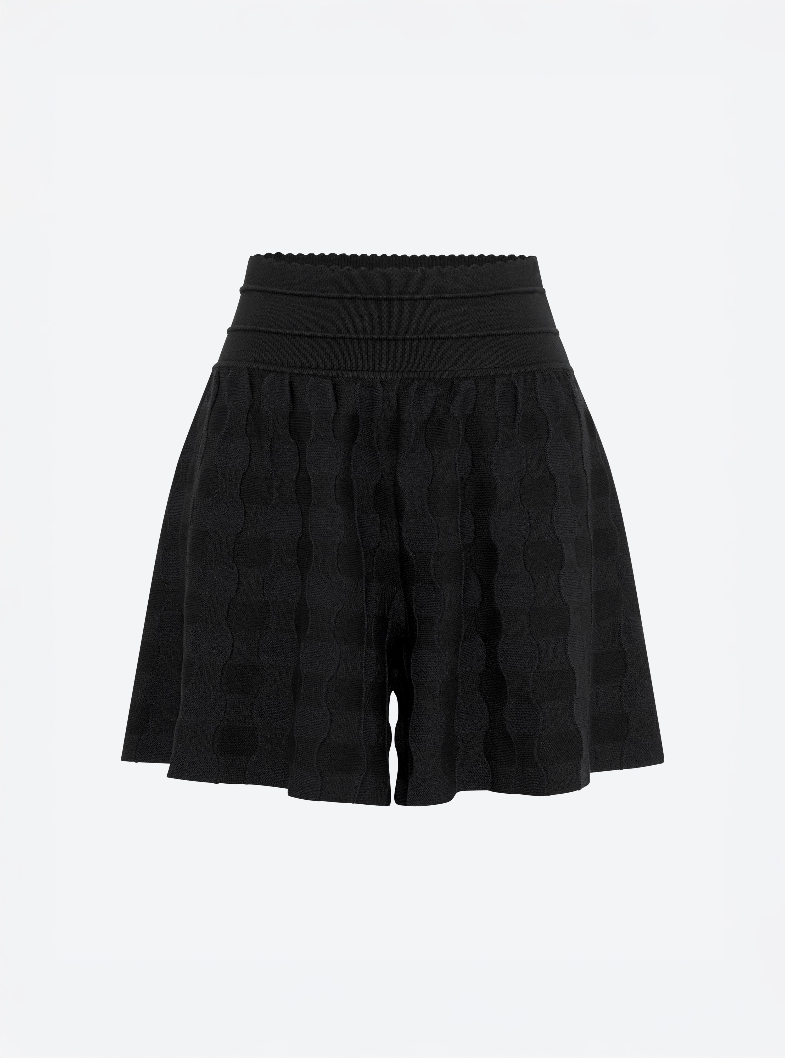 Short en maille vichy uni noir profond - Molli_packshot