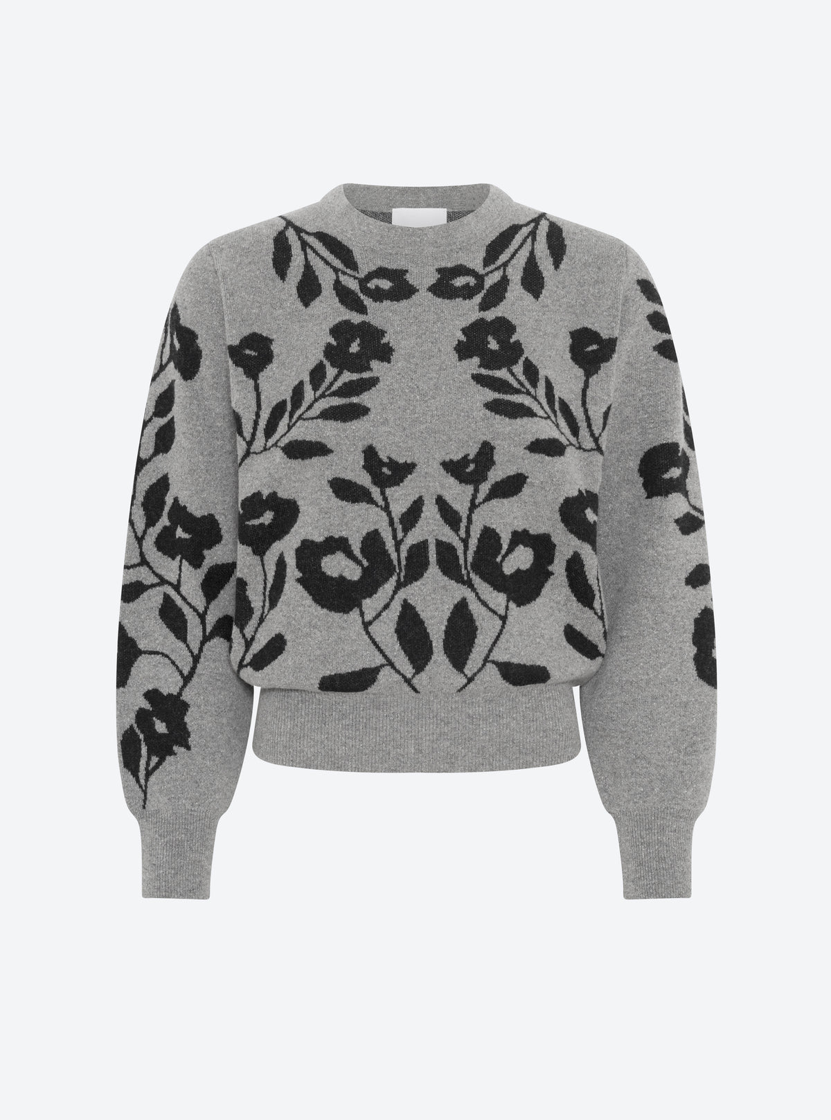 Sweater maille jacquard gris chine-noir profond - Molli_packshot