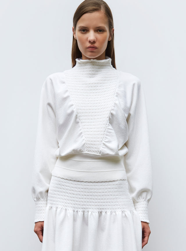 top à plastron smocké - Image principale