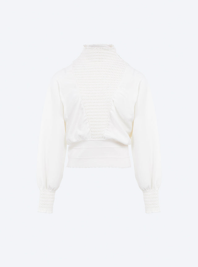 Top à plastron smocké - Image principale