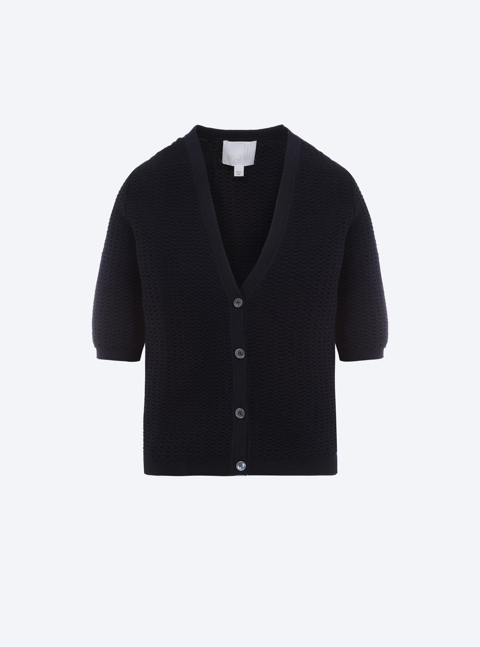 Cardigan V en maille smockée - Molli