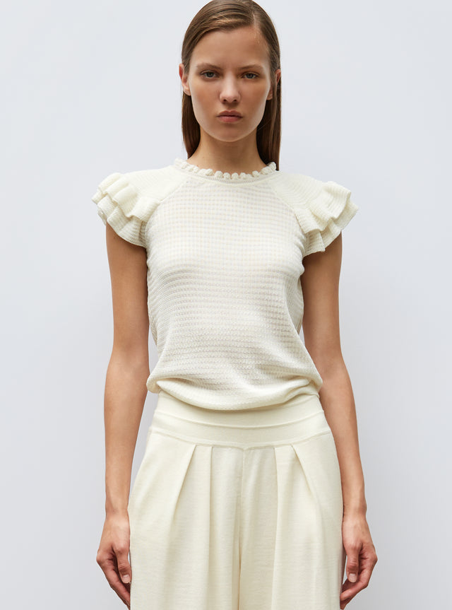 knit top with marbleized effect - Image principale