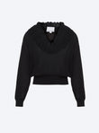 V-necked top in an openwork knit