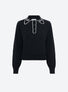 Chemise maille brodée main Noir Profond Naturel - Molli