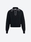 Chemise maille brodée main