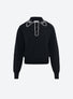 Chemise maille brodée main Noir Profond Naturel - Molli