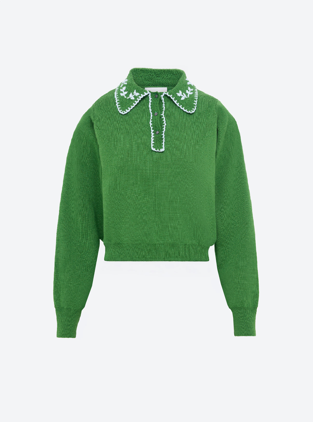Chemise maille brodée main Matcha Ciel - Molli