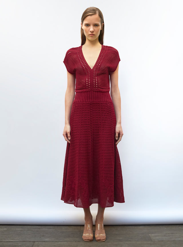 robe en maille cannage ajourée - Image principale
