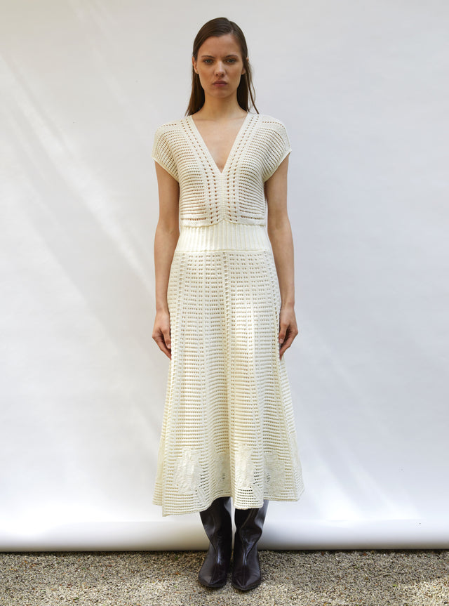 robe en maille cannage ajourée - Image principale
