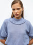 molli top with collar in openworked knit