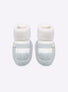 Chaussons à bride bicolores - Vêtement en maille de luxe Molli