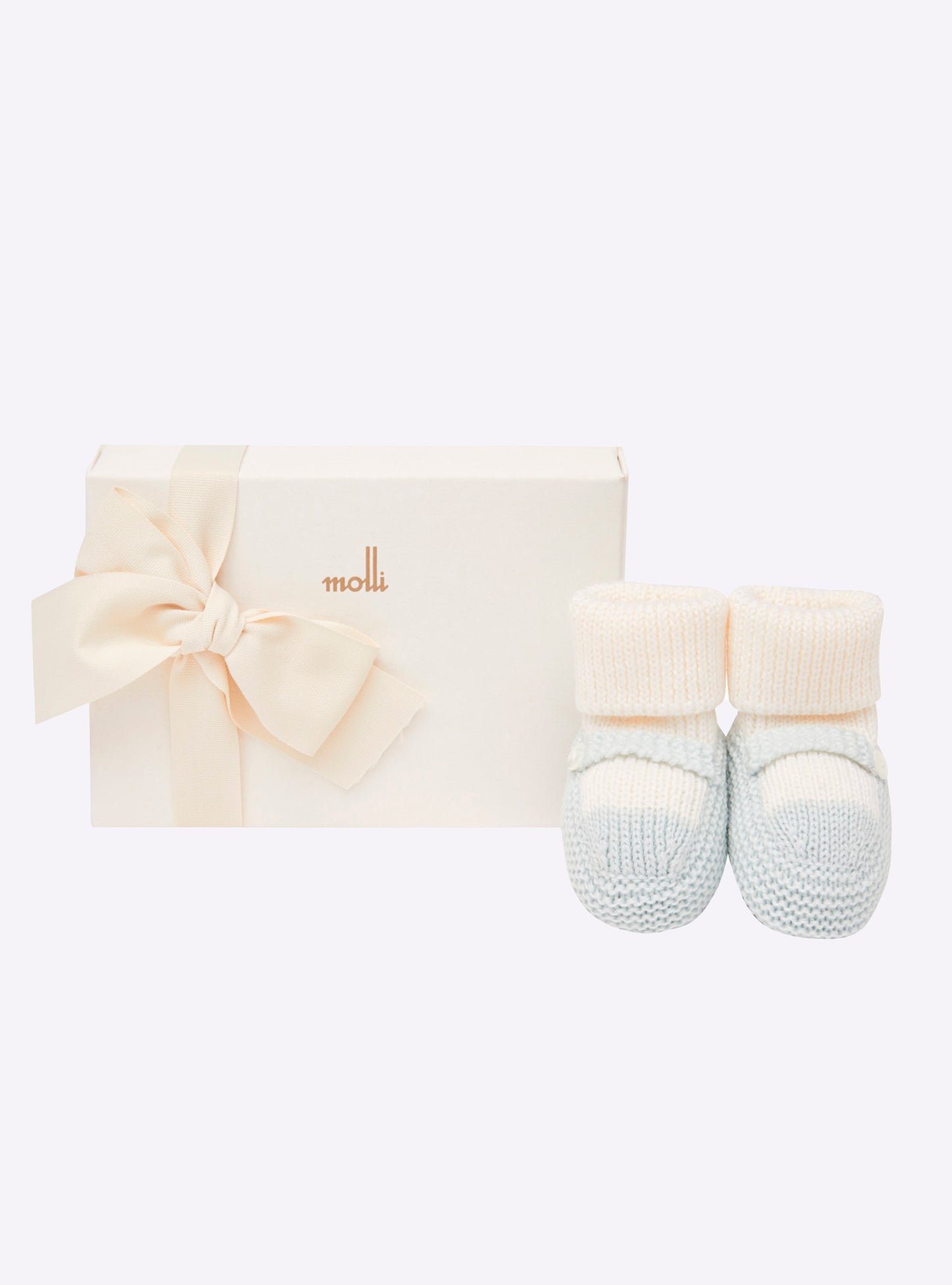 Chaussons à bride bicolores - Vêtement en maille de luxe Molli