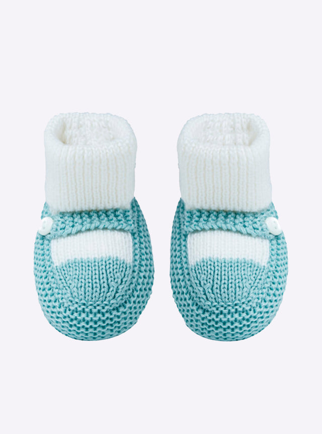 chaussons bébé à bride bicolores - Image principale