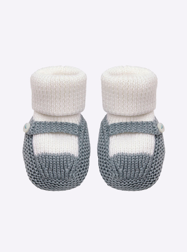 chaussons bébé à bride bicolores - Image principale