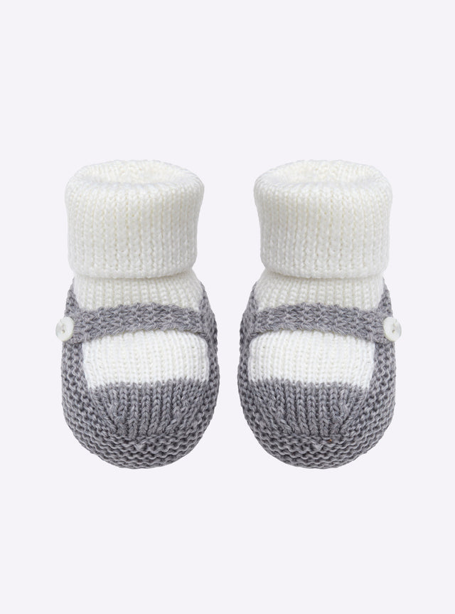 chaussons bébé à bride bicolores - Image principale