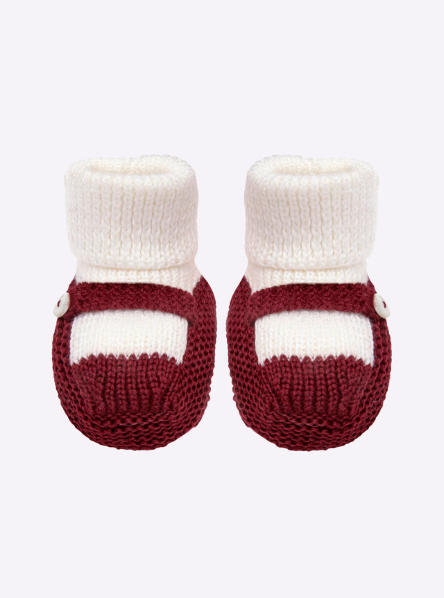 chaussons bébé à bride bicolores - Image principale
