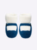 Chaussons à bride bicolores  - Vêtement en maille de luxe Molli