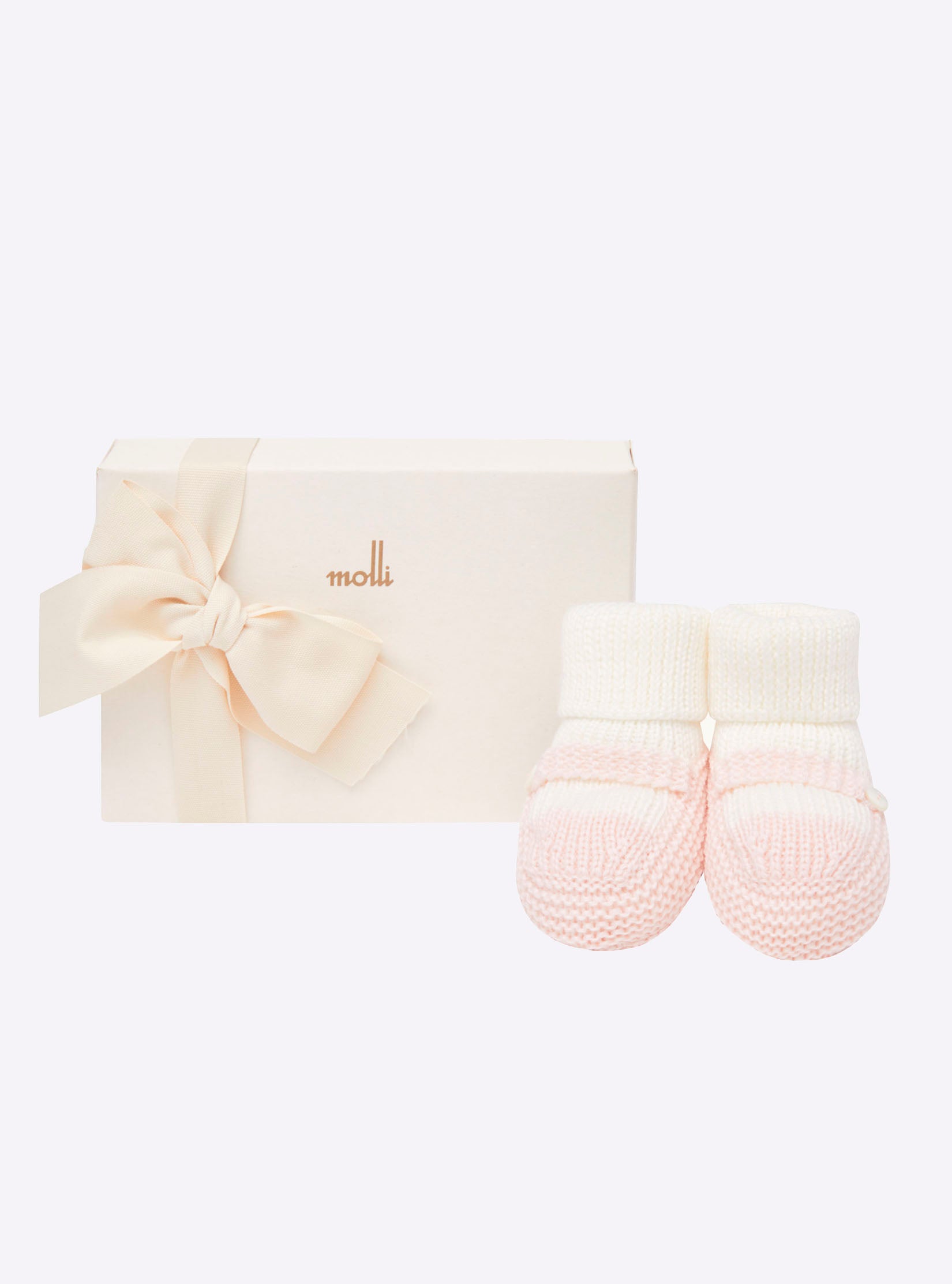 Chaussons à bride bicolores  - Vêtement en maille de luxe Molli