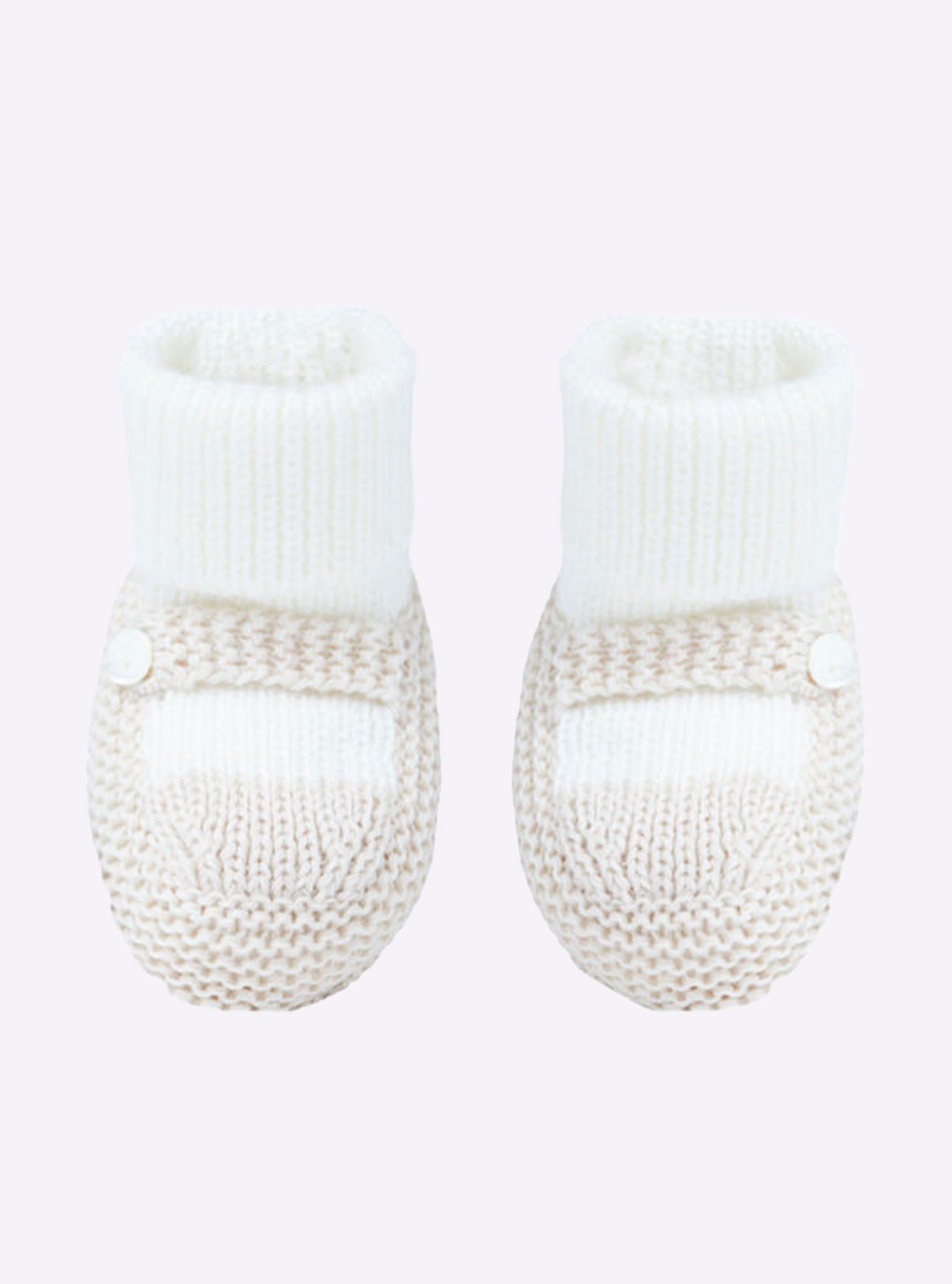 Chaussons à bride bicolores - Vêtement en maille de luxe Molli