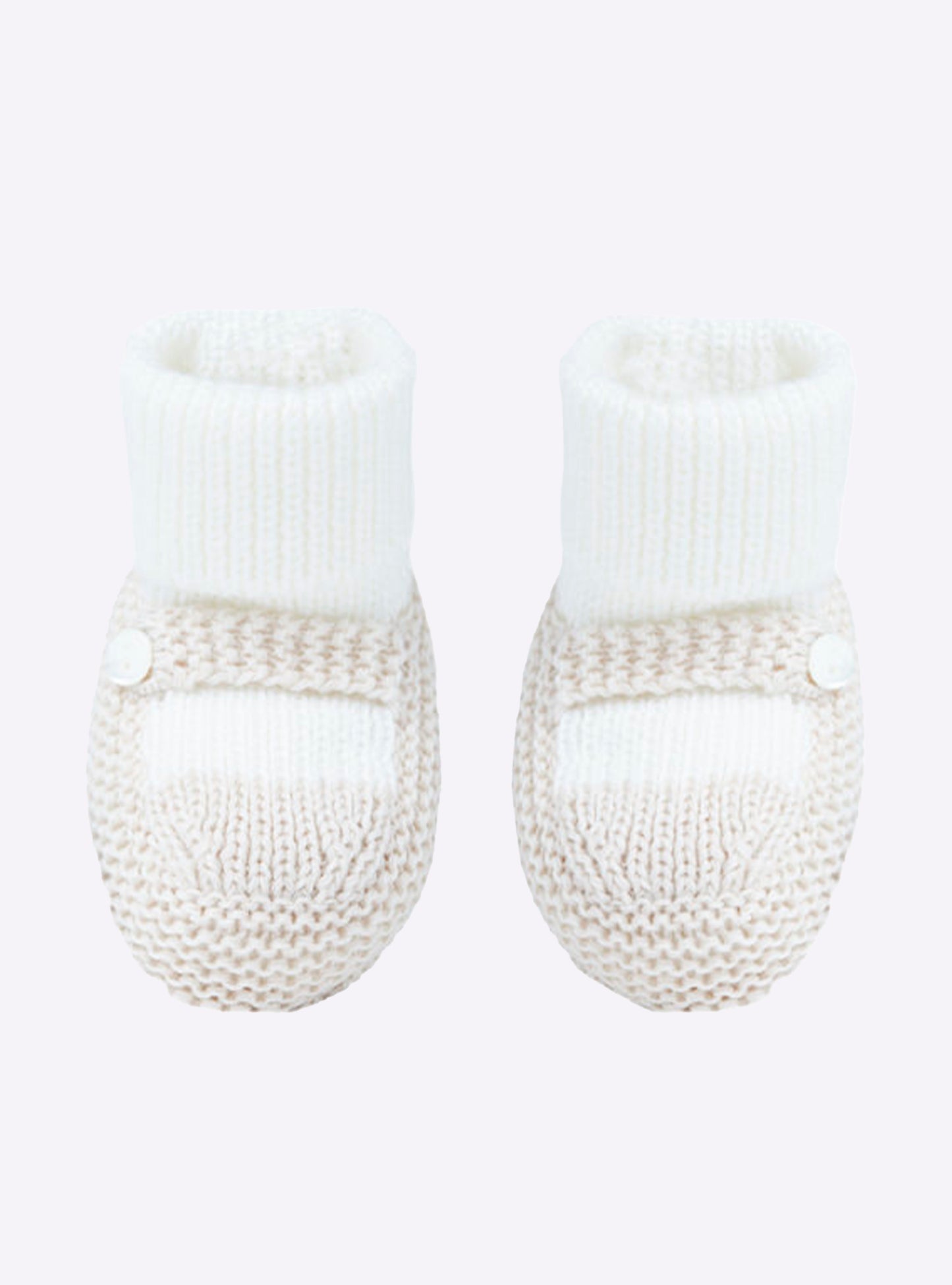 Chaussons à bride bicolores - Vêtement en maille de luxe Molli