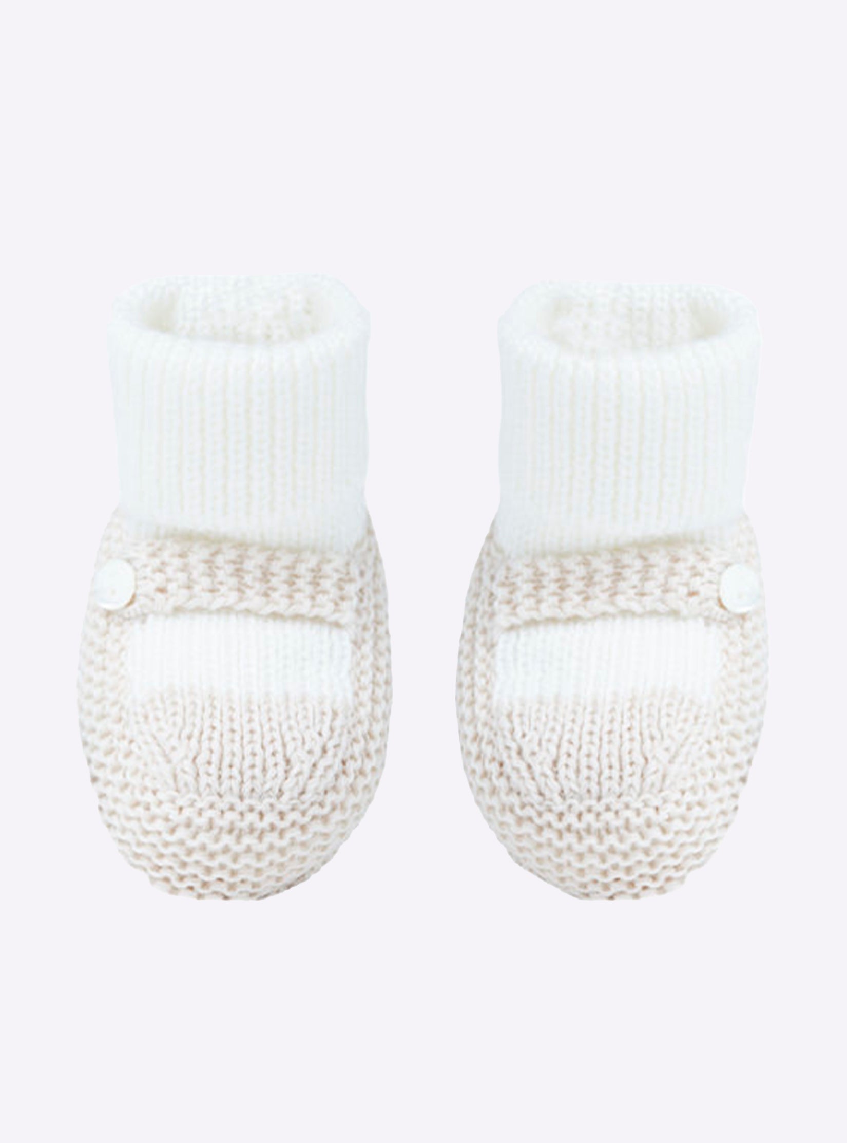 Chaussons à bride bicolores - Vêtement en maille de luxe Molli