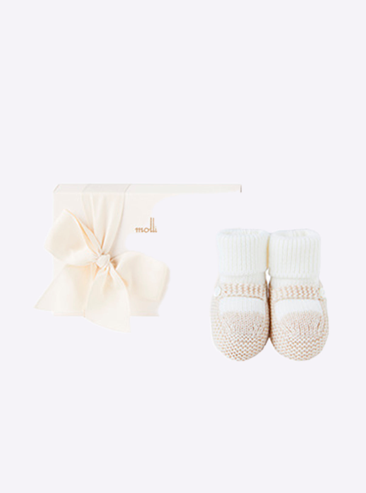 Chaussons à bride bicolores - Vêtement en maille de luxe Molli