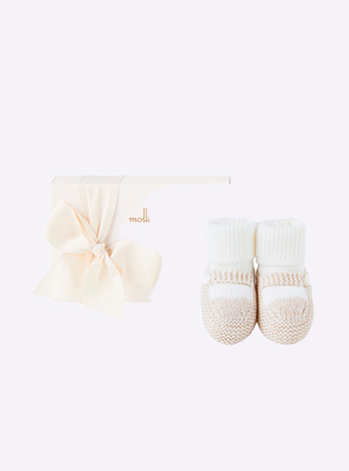 Chaussons à bride bicolores - Vêtement en maille de luxe Molli