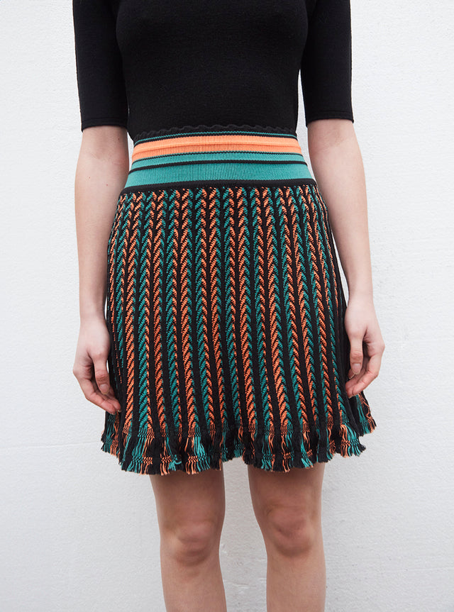 short skirt in herringbone knit - Image principale