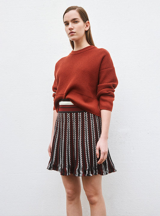 molli short skirt in herringbone knit