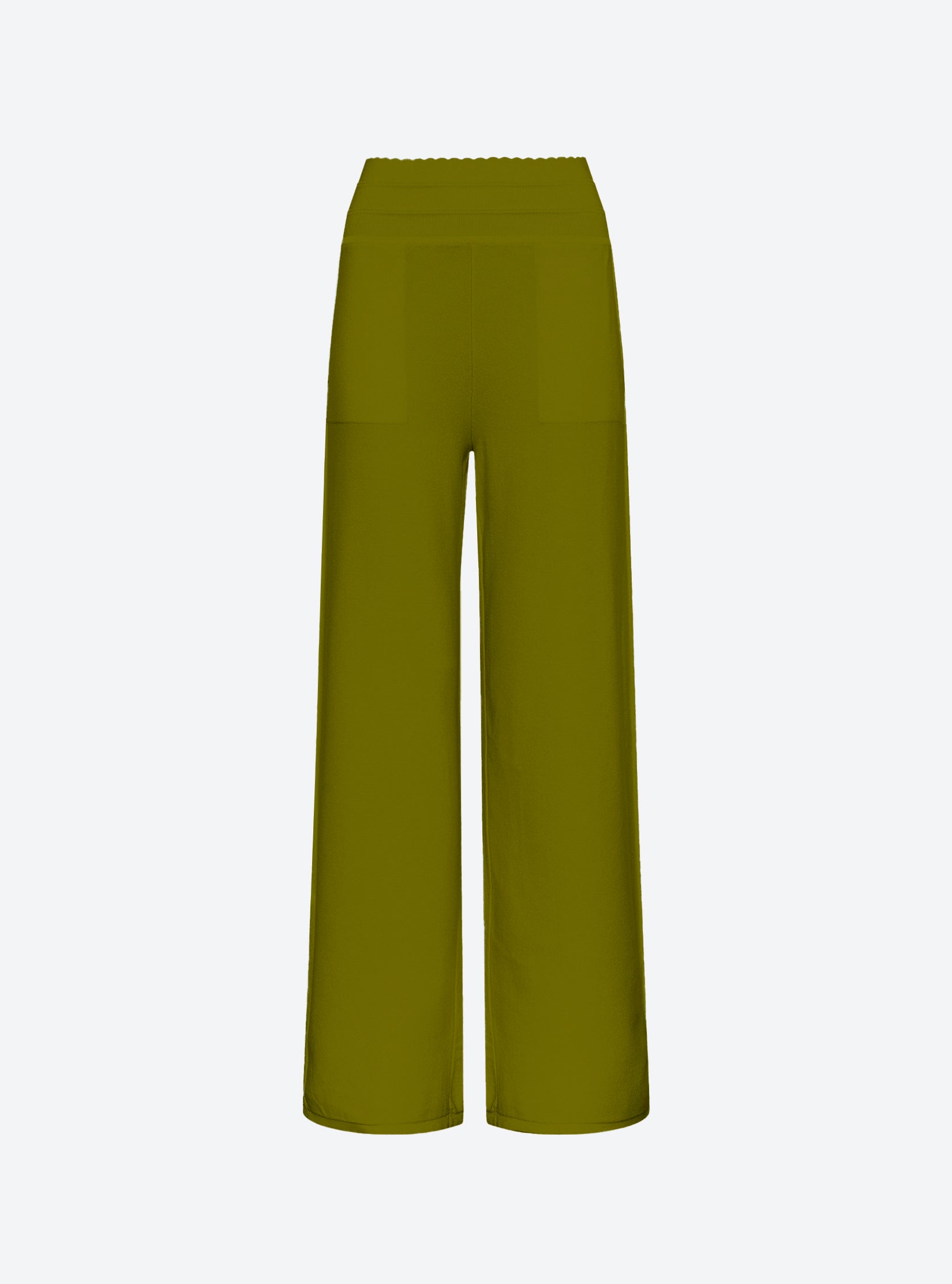 Pantalon taille haute maille jersey Olive - Molli_packshot