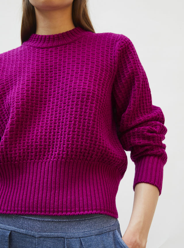 pull fin maille gaufrée - Image principale