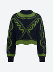 Jacquard knit sweater